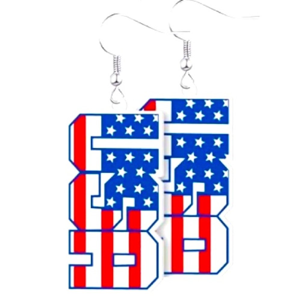 🇺🇸Happy Independence Day🇺🇸🧨Red/ White/Blue🧨Lite Weight Dangle USA Earrings